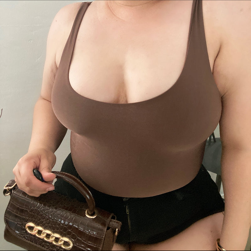 “Come Thru” Bodysuit- Mocha ♡