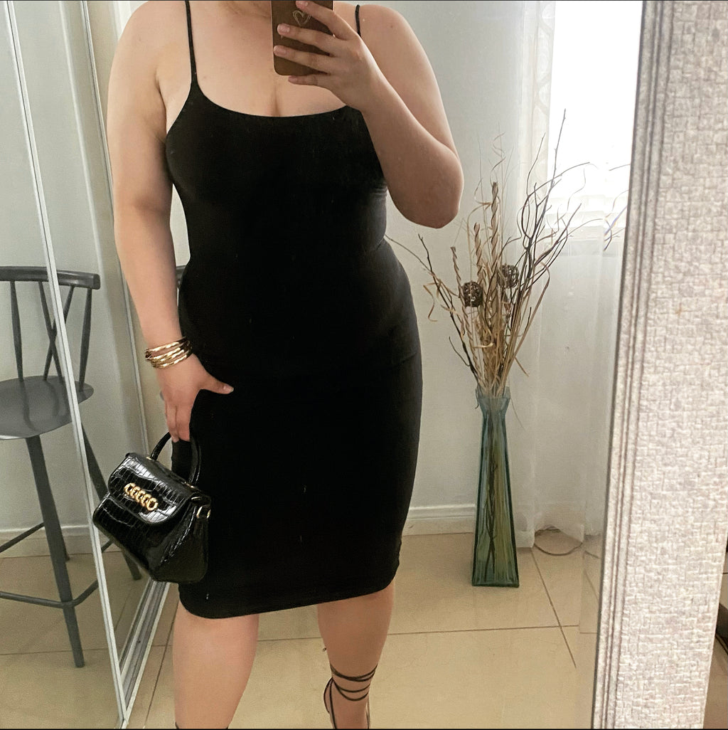 “Baddie Behavior” BodyCon Dress- Black ♡